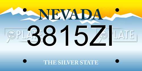3815ZI Nevada License Plate