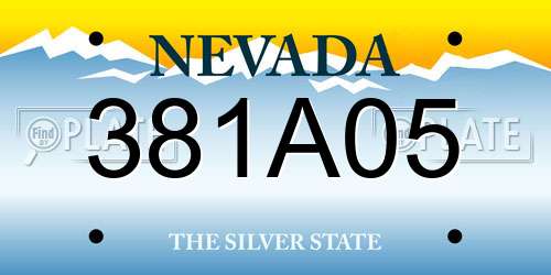 381A05 Nevada License Plate