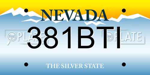 381BTI Nevada License Plate
