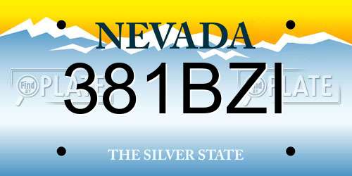 381BZI Nevada License Plate