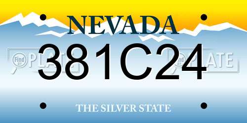 381C24 Nevada License Plate