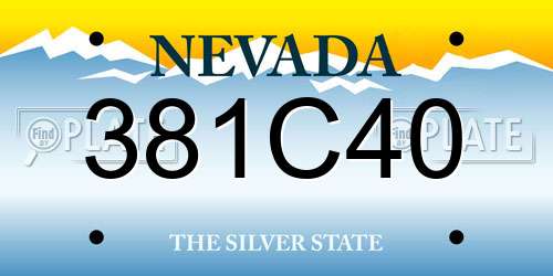 381C40 Nevada License Plate