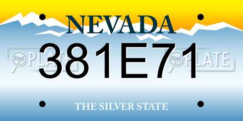 381E71 Nevada License Plate