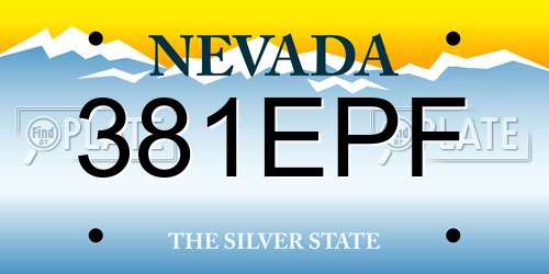 381EPF Nevada License Plate