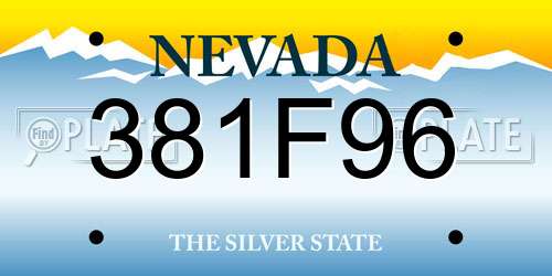 381F96 Nevada License Plate
