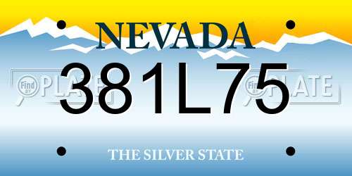 381L75 Nevada License Plate