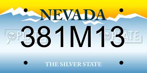 381M13 Nevada License Plate