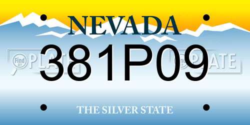 381P09 Nevada License Plate