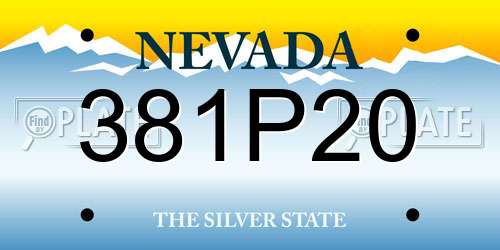 381P20 Nevada License Plate