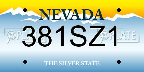 381SZ1 Nevada License Plate