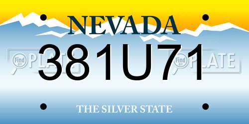 381U71 Nevada License Plate