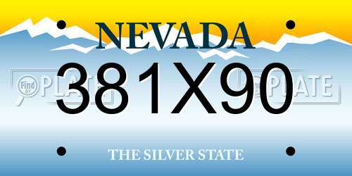 381X90 Nevada License Plate