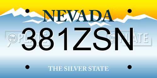 381ZSN Nevada License Plate