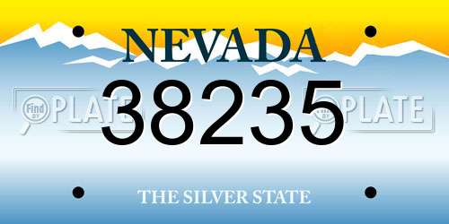 38235 Nevada License Plate