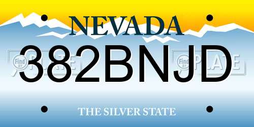 382BNJD Nevada License Plate