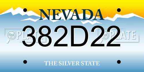 382D22 Nevada License Plate