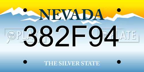 382F94 Nevada License Plate