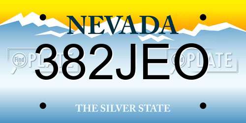382JEO Nevada License Plate
