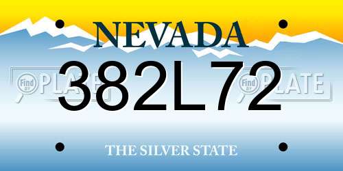 382L72 Nevada License Plate