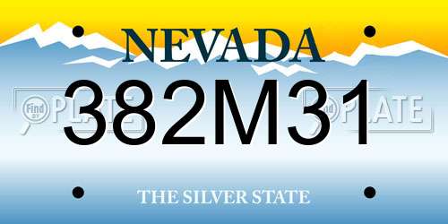 382M31 Nevada License Plate