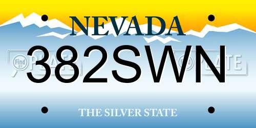 382SWN Nevada License Plate