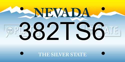 382TS6 Nevada License Plate