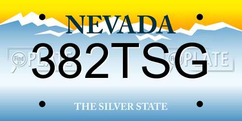 382TSG Nevada License Plate