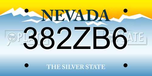 382ZB6 Nevada License Plate