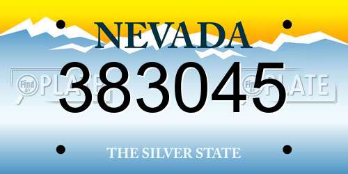 383045 Nevada License Plate