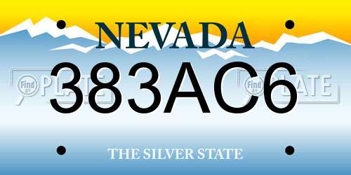 383AC6 Nevada License Plate
