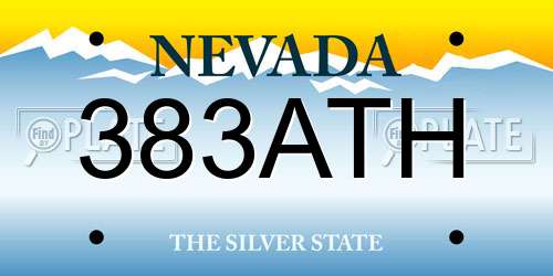 383ATH Nevada License Plate
