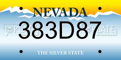 383D87 Nevada License Plate
