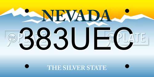 383UEC Nevada License Plate