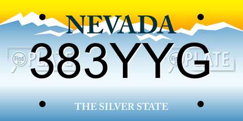 383YYG Nevada License Plate