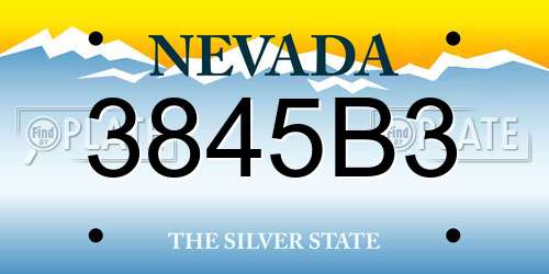 3845B3 Nevada License Plate