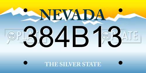 384B13 Nevada License Plate
