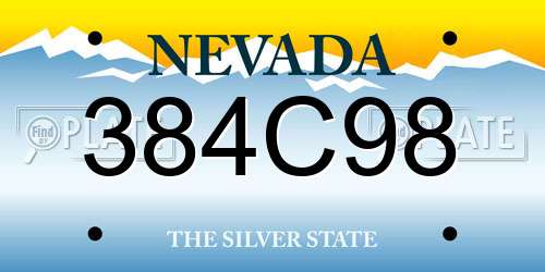 384C98 Nevada License Plate