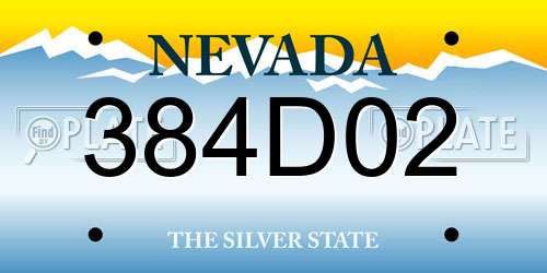 384D02 Nevada License Plate