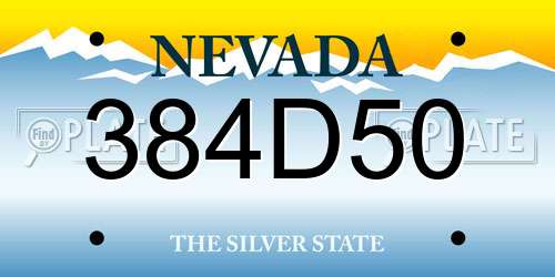 384D50 Nevada License Plate