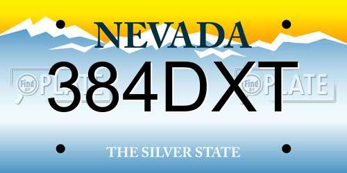 384DXT Nevada License Plate
