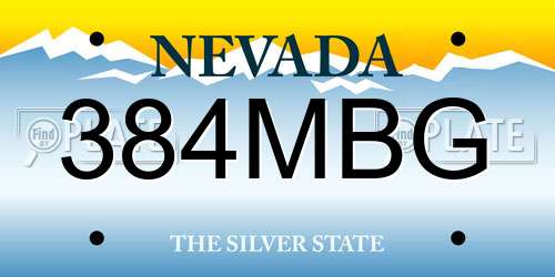 384MBG Nevada License Plate