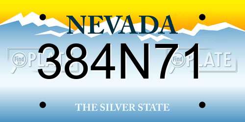 384N71 Nevada License Plate