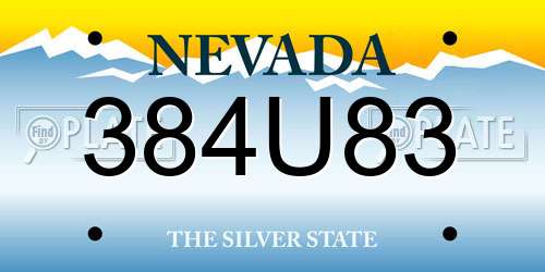 384U83 Nevada License Plate