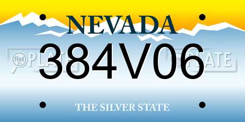 384V06 Nevada License Plate