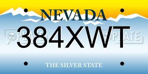 384XWT Nevada License Plate