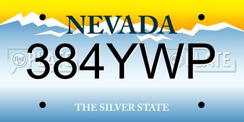 384YWP Nevada License Plate