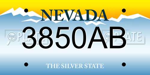 3850AB Nevada License Plate