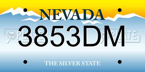 3853DM Nevada License Plate
