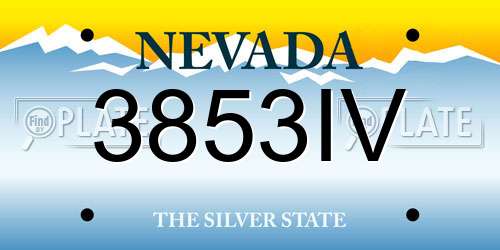3853IV Nevada License Plate
