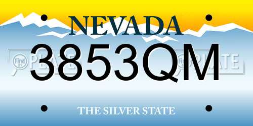 3853QM Nevada License Plate